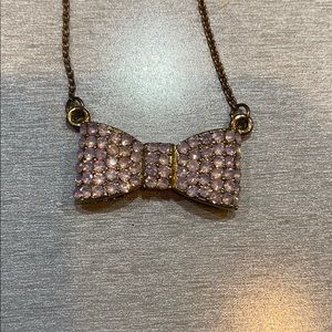 Pink bow necklace